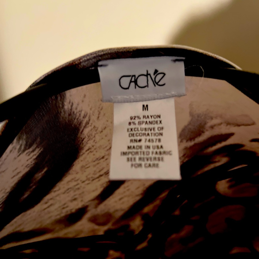 CACHE animal print sequin shoulders long sleeved wrap dress… - Picture 4 of 4